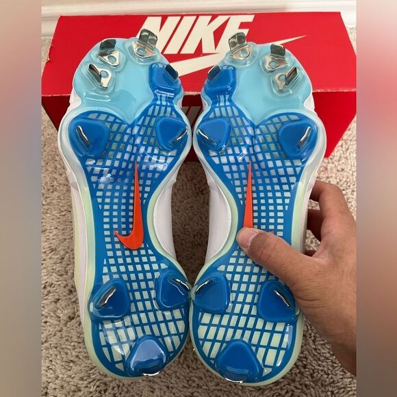 Nike Force Trout 9 Pro Baseball Cleats White Blue - Picture 8 of 11